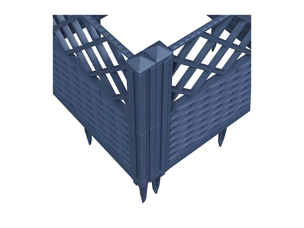 Bloembak met palen blauwgrijs 123,5x43,5x43,5 cm PP