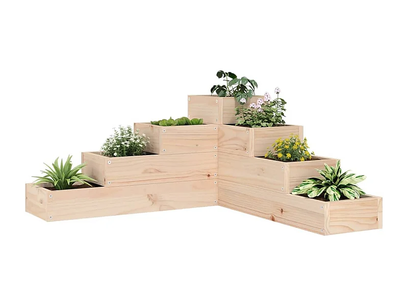 Jardinera de 4 niveles 80,5x79x36 cm madera maciza de pino