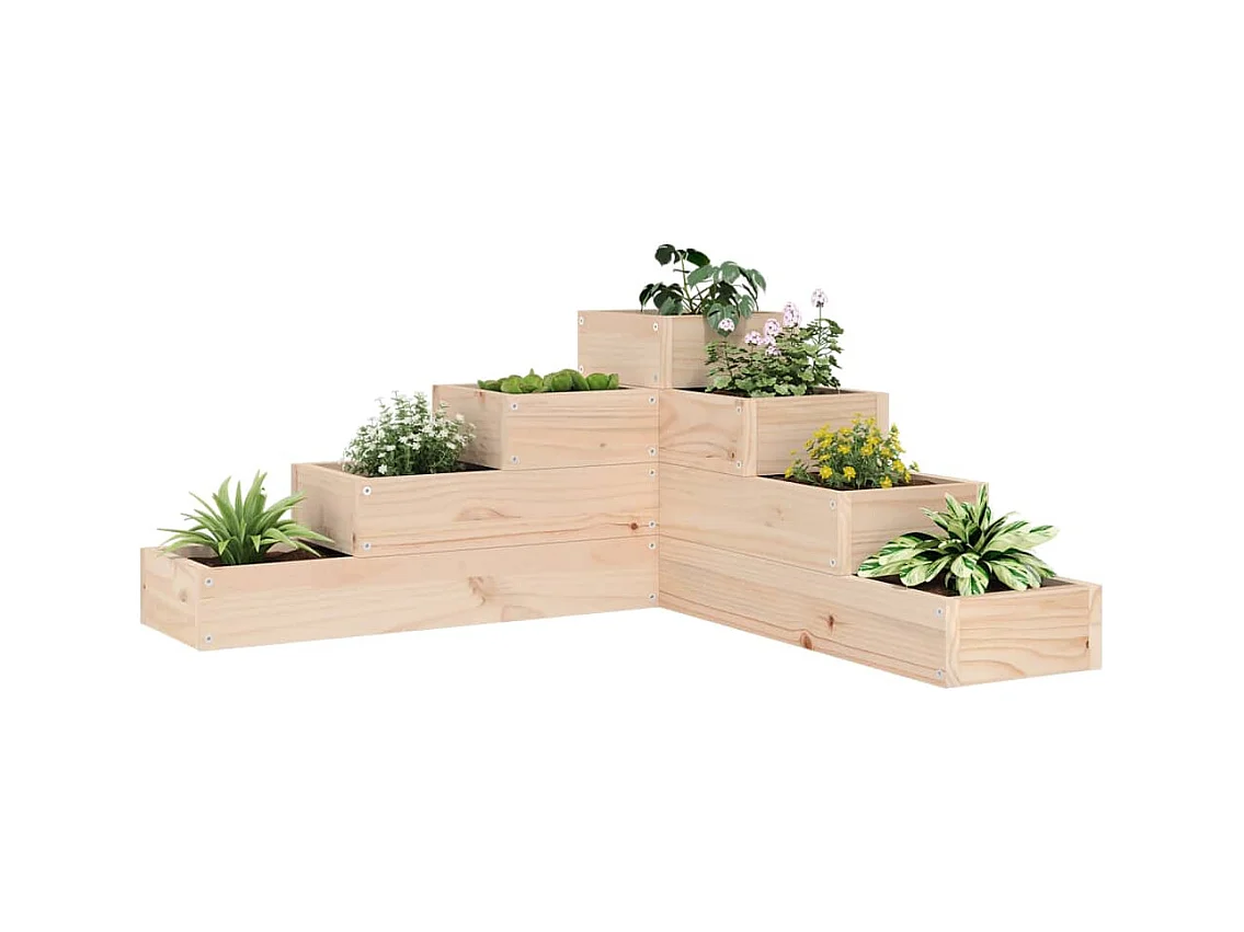 Jardinière 4 niveaux 80,5x79x36 cm bois de pin massif