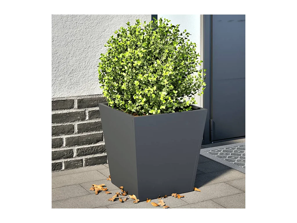 Jardinières 2 pcs anthracite 40x40x40 cm acier