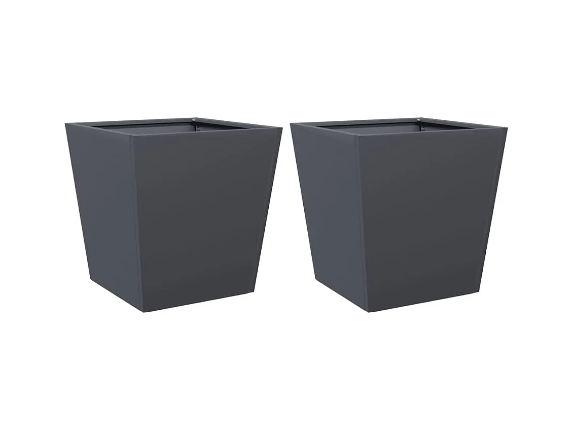 Jardinières 2 pcs anthracite 40x40x40 cm acier