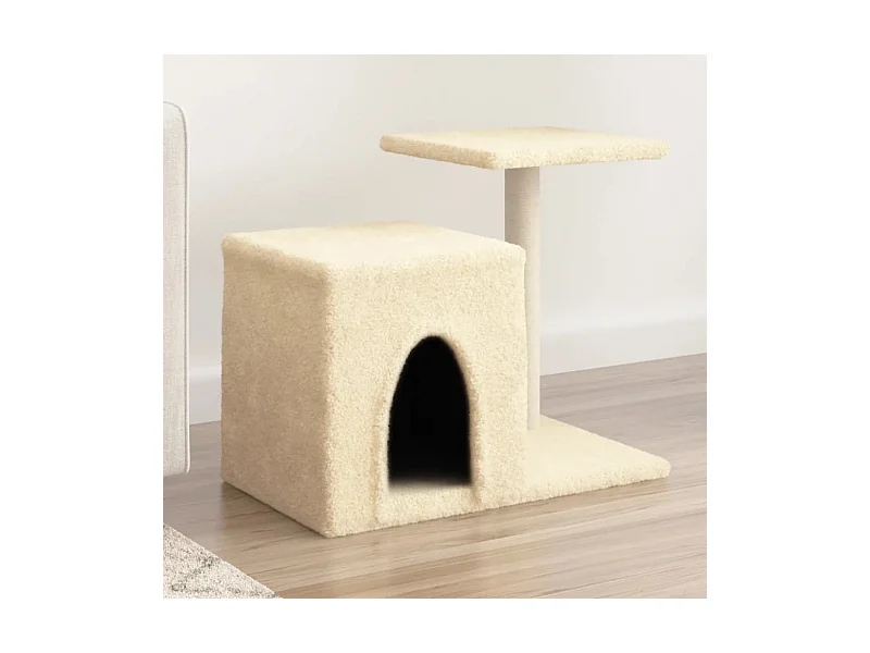 Arbre à chat avec griffoirs en sisal crème 50,5 cm