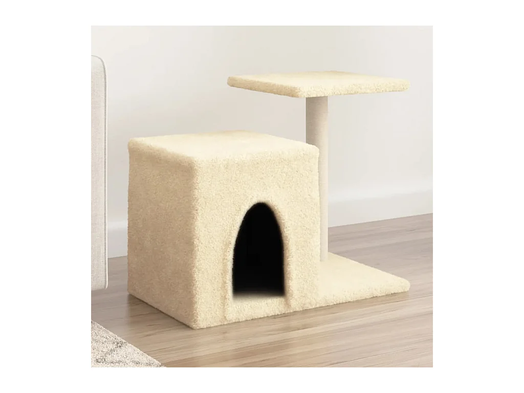 Arbre à chat avec griffoirs en sisal crème 50,5 cm