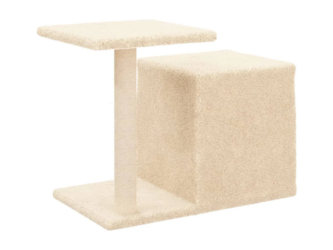Kratzbaum mit Sisal-Kratzsäulen Creme 50,5 cm