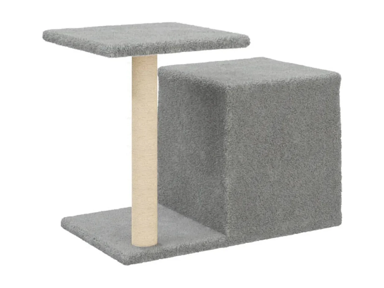 Kattenmeubel met sisal krabpalen 50,5 cm lichtgrijs