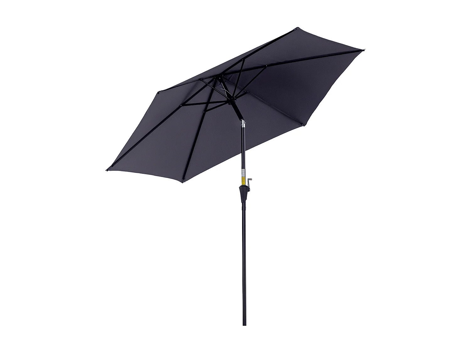 Parasol inclinable de jardin balcon terrasse manivelle toile polyester imperméabilisée haute densité 180 g/m² Ø2,7 x 2,35H m alu gris