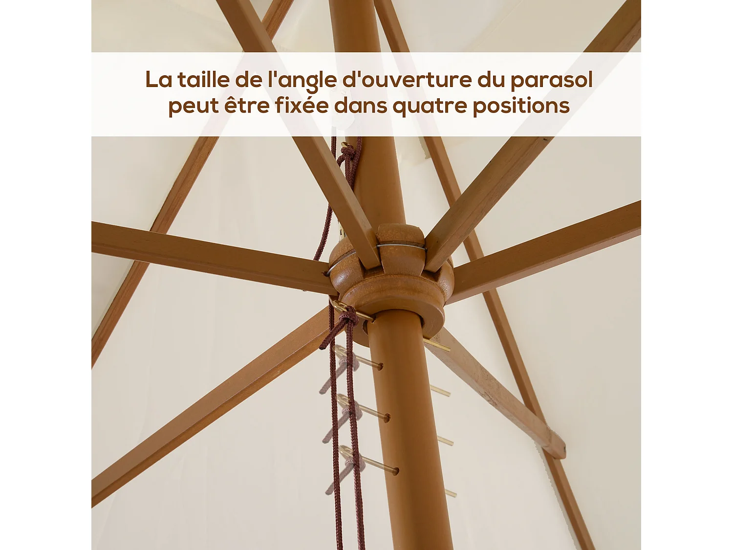 Parasol droit rectangulaire de jardin grande taille dim. 3L x 2l x 2,5H m blanc