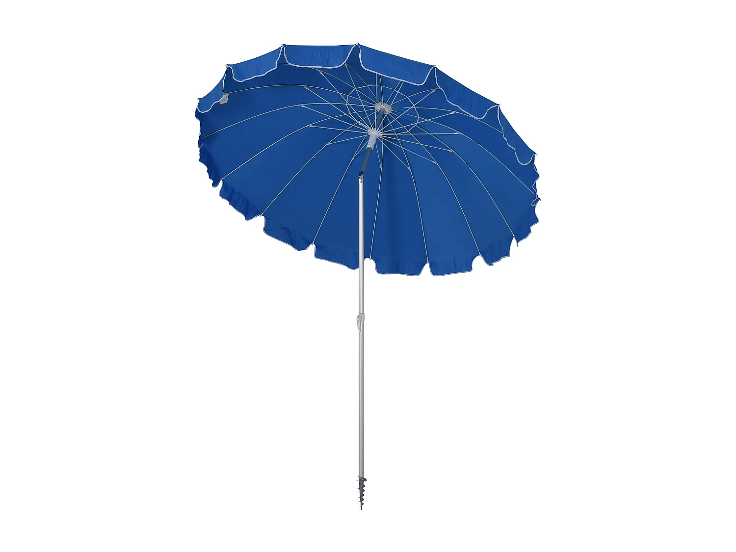 Parasol inclinable rond Ø 220 cm tissu polyester haute densité anti-UV mât démontable alu sac de transport inclus bleu