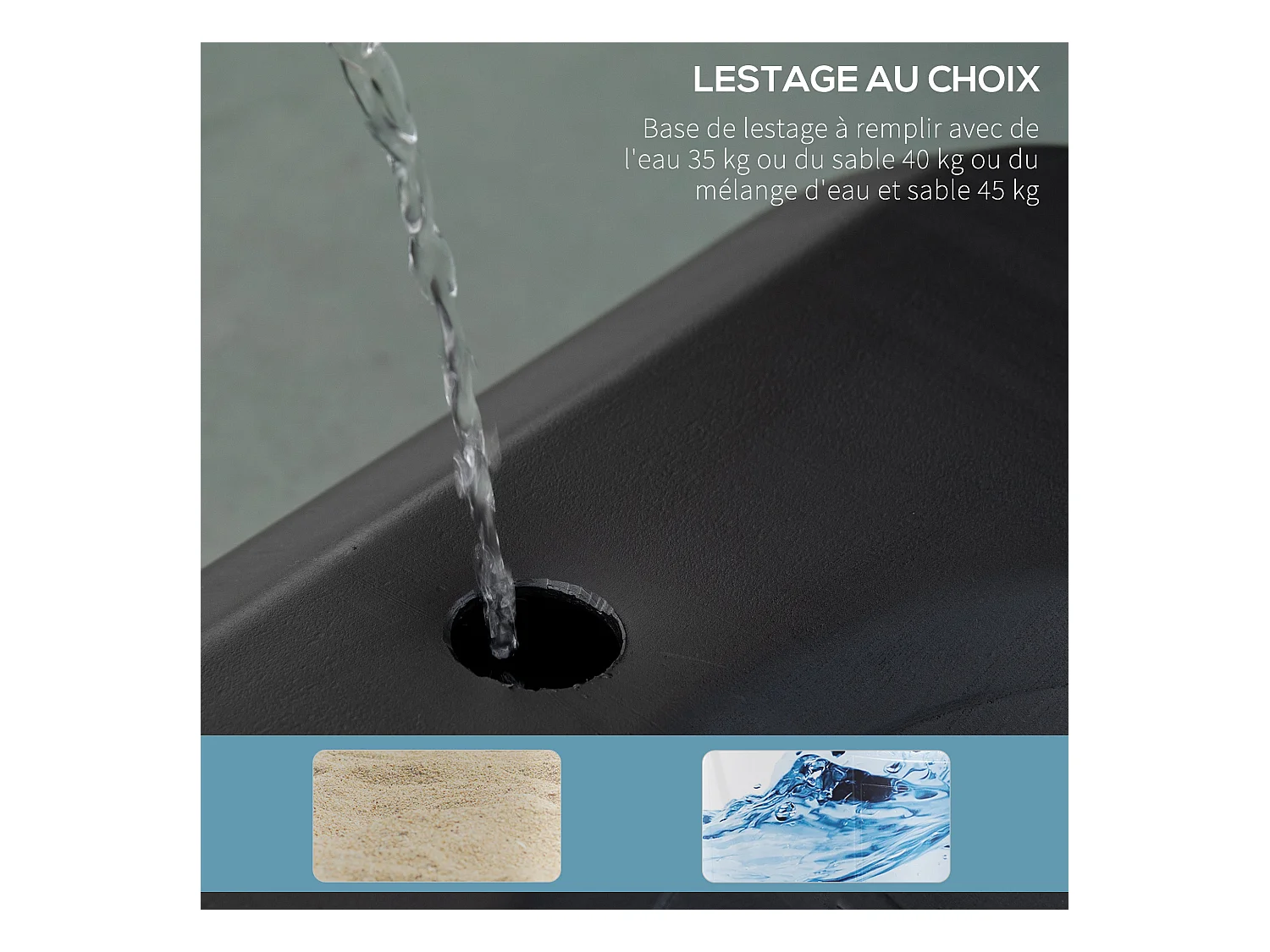 Panier de Basket-Ball sur pied avec poteau panneau - base de lestage sur roulettes - hauteur réglable 5 niveaux 2,45-2,95 m - acier HDPE noir blanc