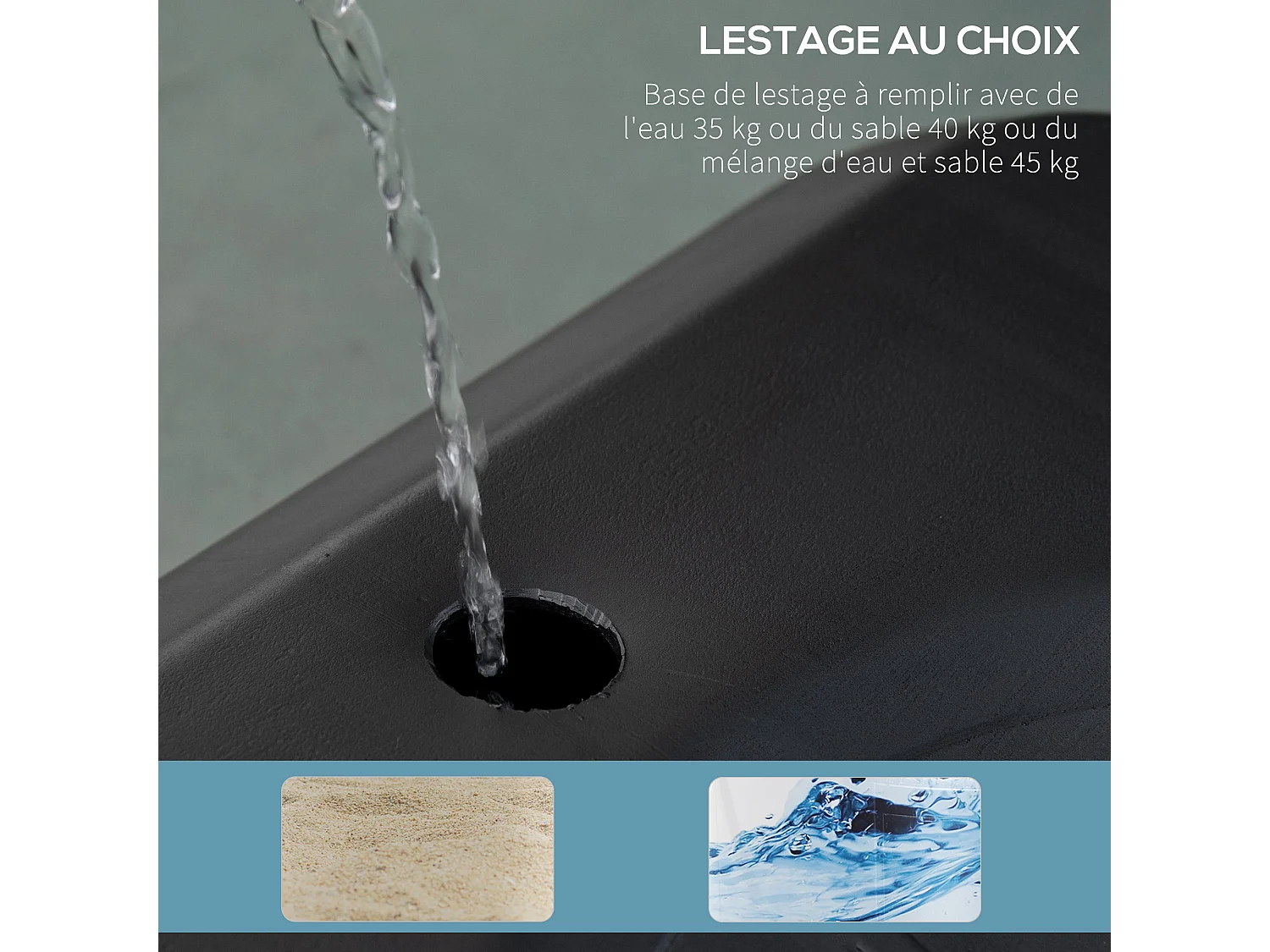 Panier de Basket-Ball sur pied avec poteau panneau - base de lestage sur roulettes - hauteur réglable 5 niveaux 2,45-2,95 m - acier HDPE noir blanc