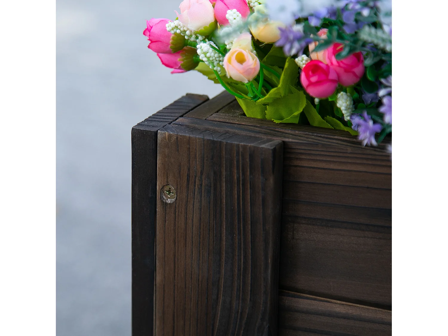 Jardinière sur pieds bac à fleurs dim. 100L x 36l x 36H cm inserts d'irrigation inclus bois massif sapin traité