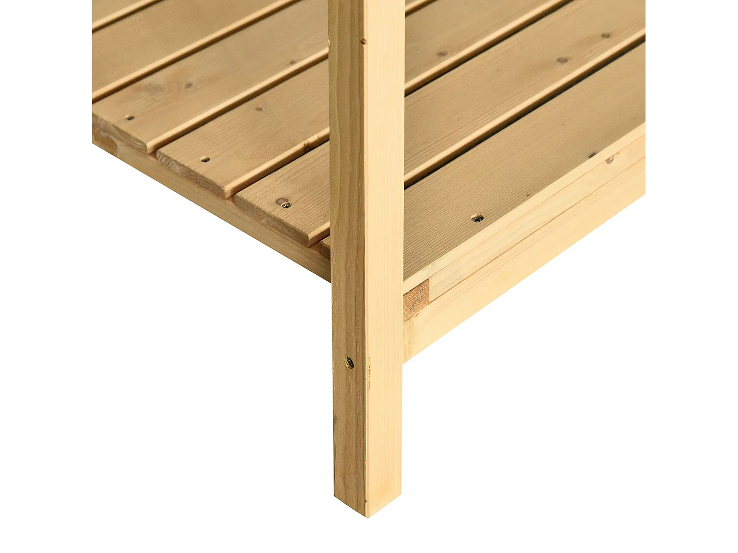 Jardinière sur pieds carré potager avec étagère dim. 110L x 46l x 76H cm 8 compartiments & inserts d'irrigation bois de sapin beige