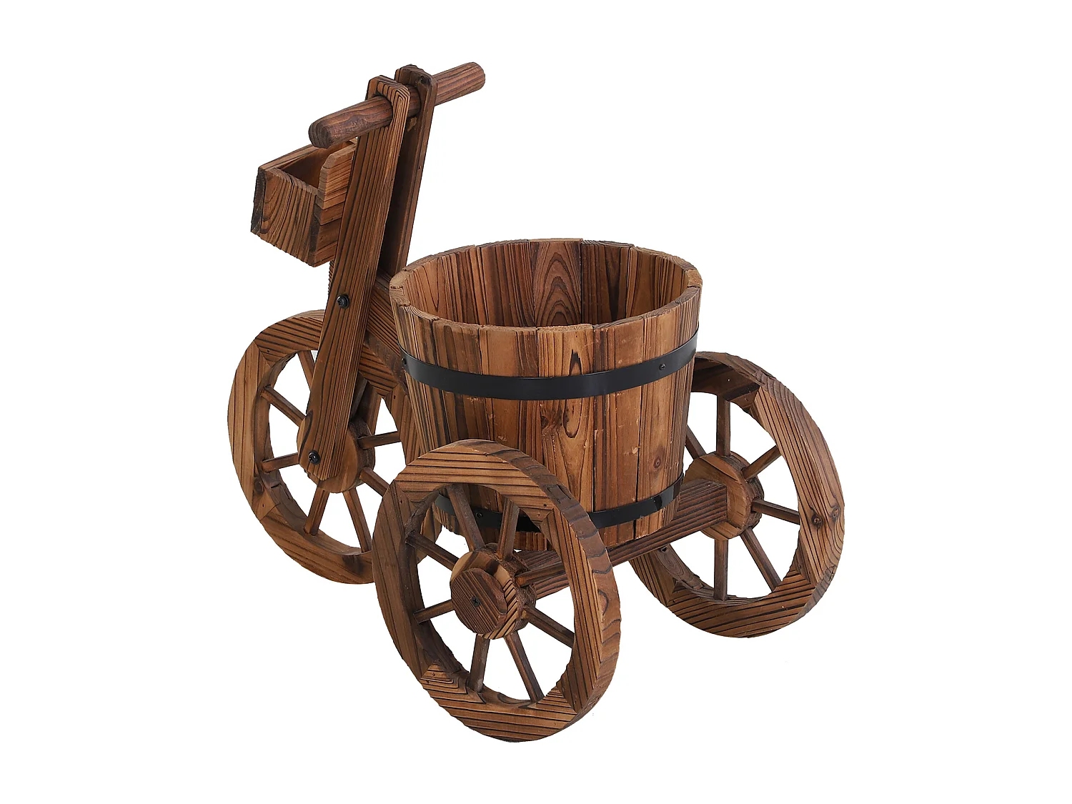 Porte plante tricycle - étagère de pots de fleurs - jardinière dim. 52L x 31l x 45H cm - bois de sapin