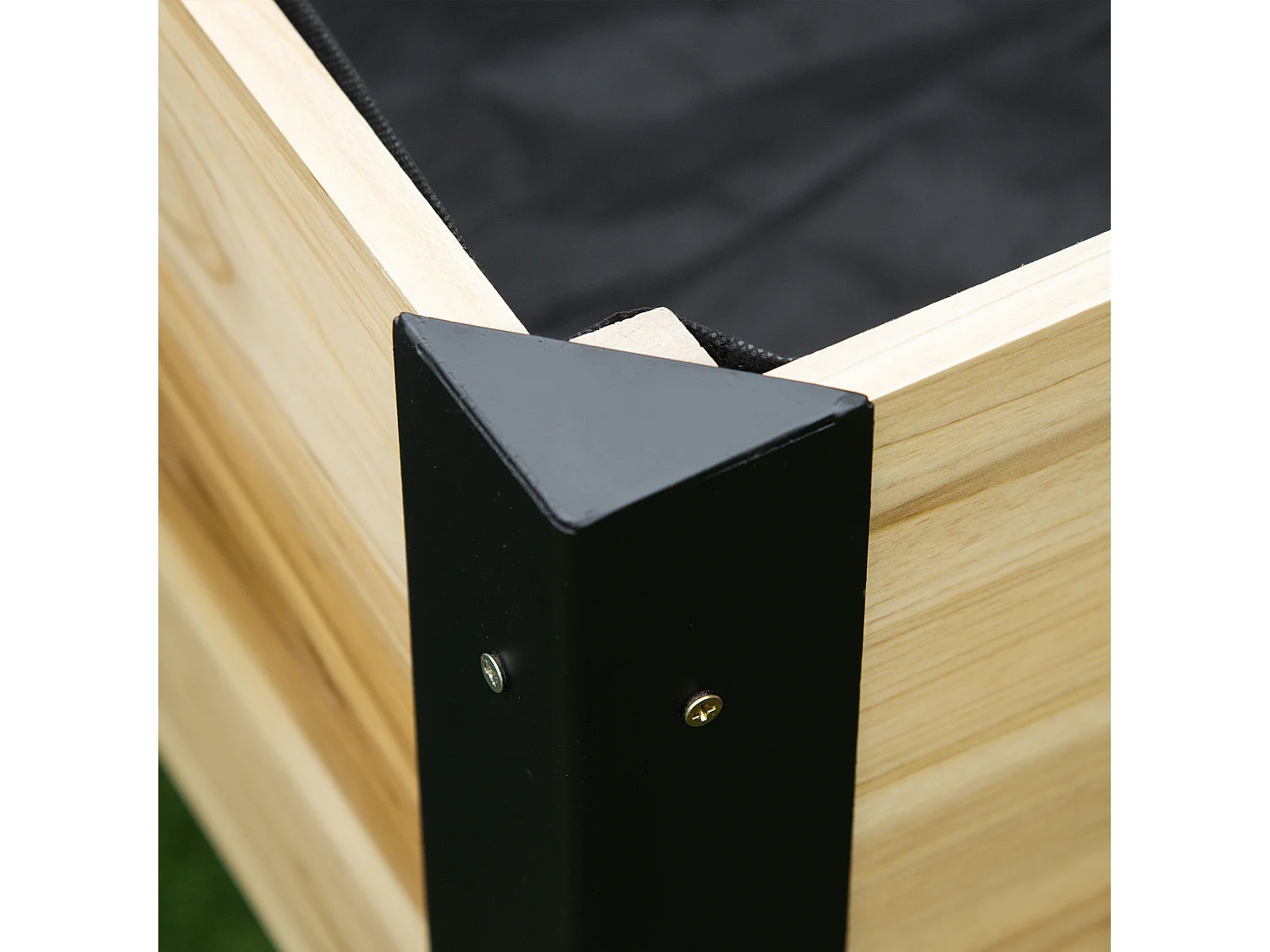 Jardinière sur pieds - potager - feutre de drainage inclus - métal époxy noir bois sapin