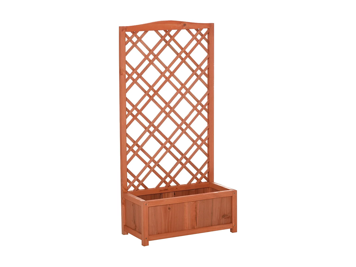 Jardinière avec treillis - bac à fleurs - jardinière sur pied - dim. 60L x 30l x 122H cm bois sapin pré-huilé