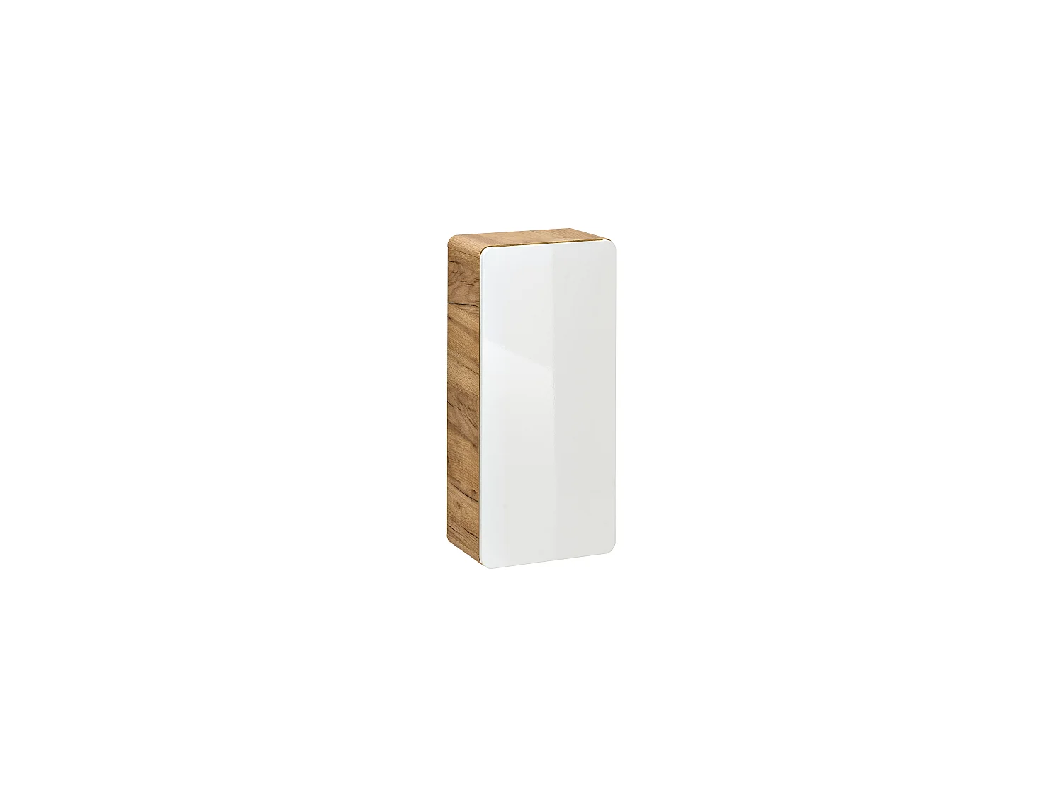 Meuble de salle de bain suspendu avec vasque à encastrer et deux colonnes - 80 cm - Coloris naturel et blanc - ARUBA