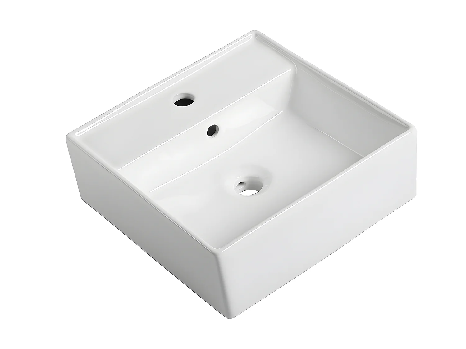 Waschbeckenunterschrank hängend mit Einzelwaschbecken - 60 cm - Blau gestreift - JOSEPHA