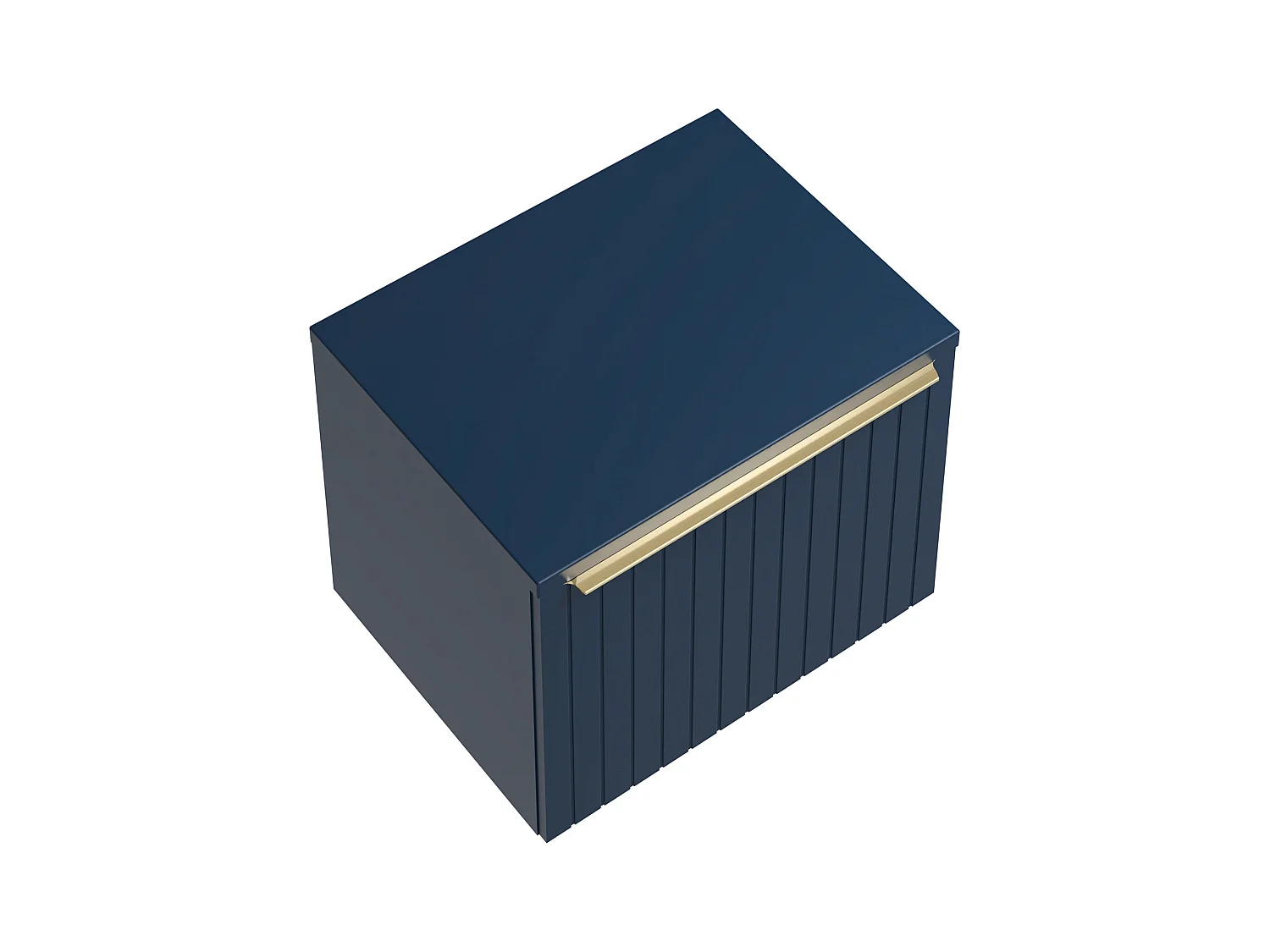 Meuble sous vasque suspendu strié bleu - 60 cm - JOSEPHA