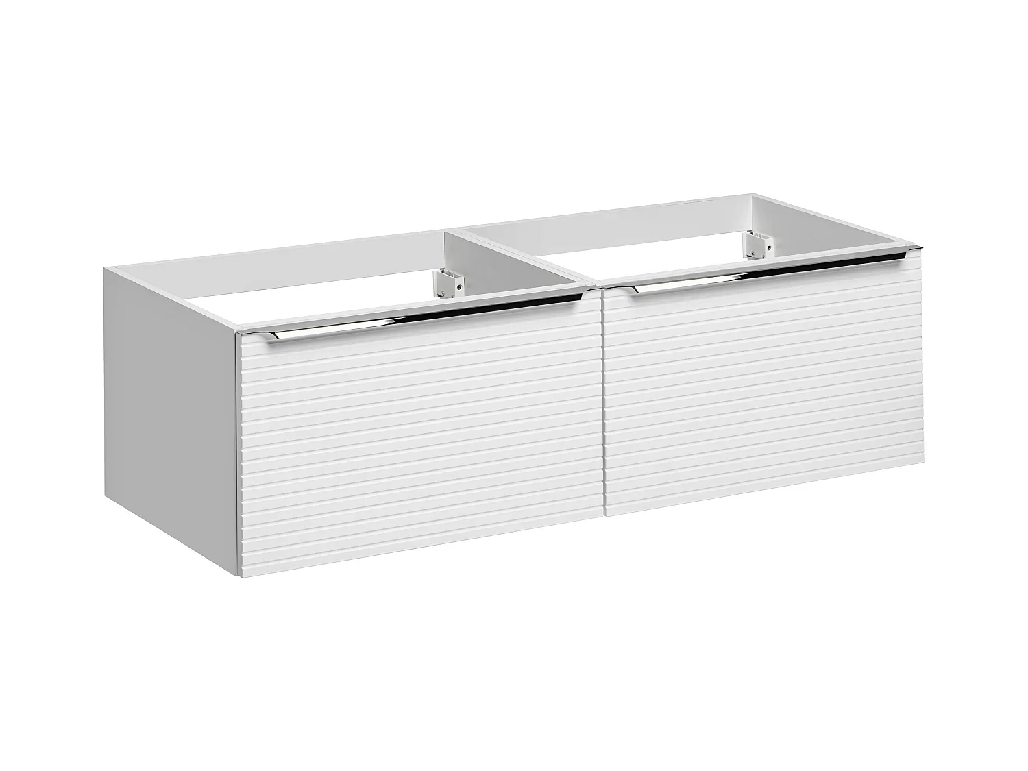 Meuble sous vasque suspendu strié blanc - 120 cm - LATOMA