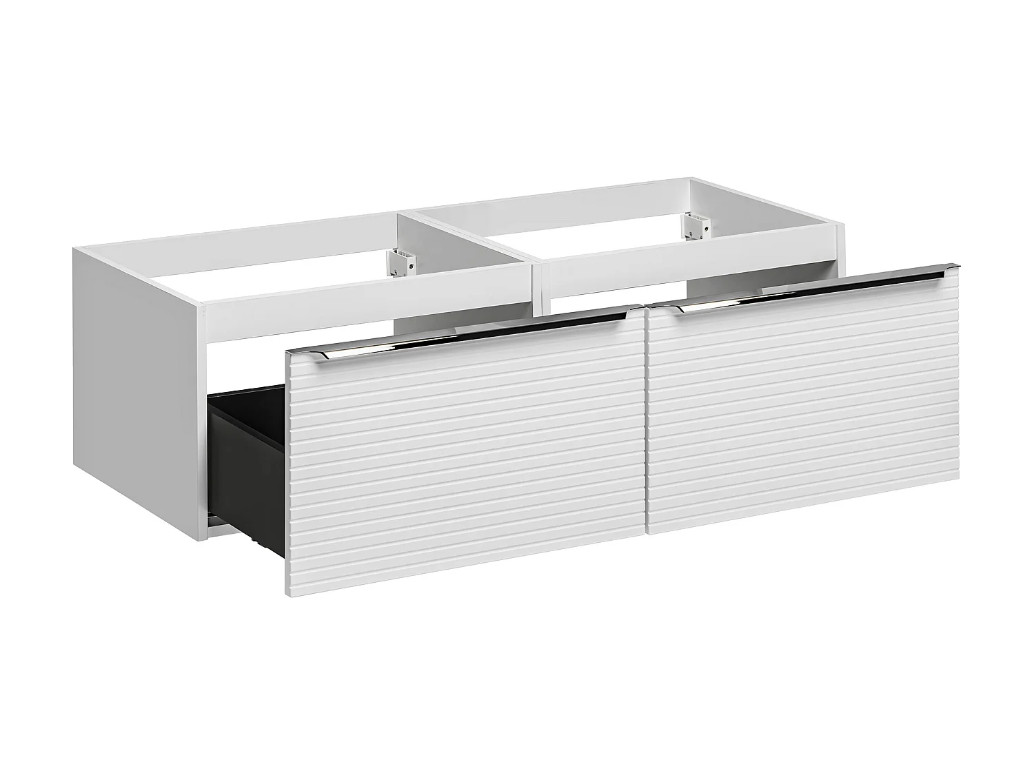 Hangend badkamermeubel wit gestreept met dubbele wastafel - 120 cm - LATOMA
