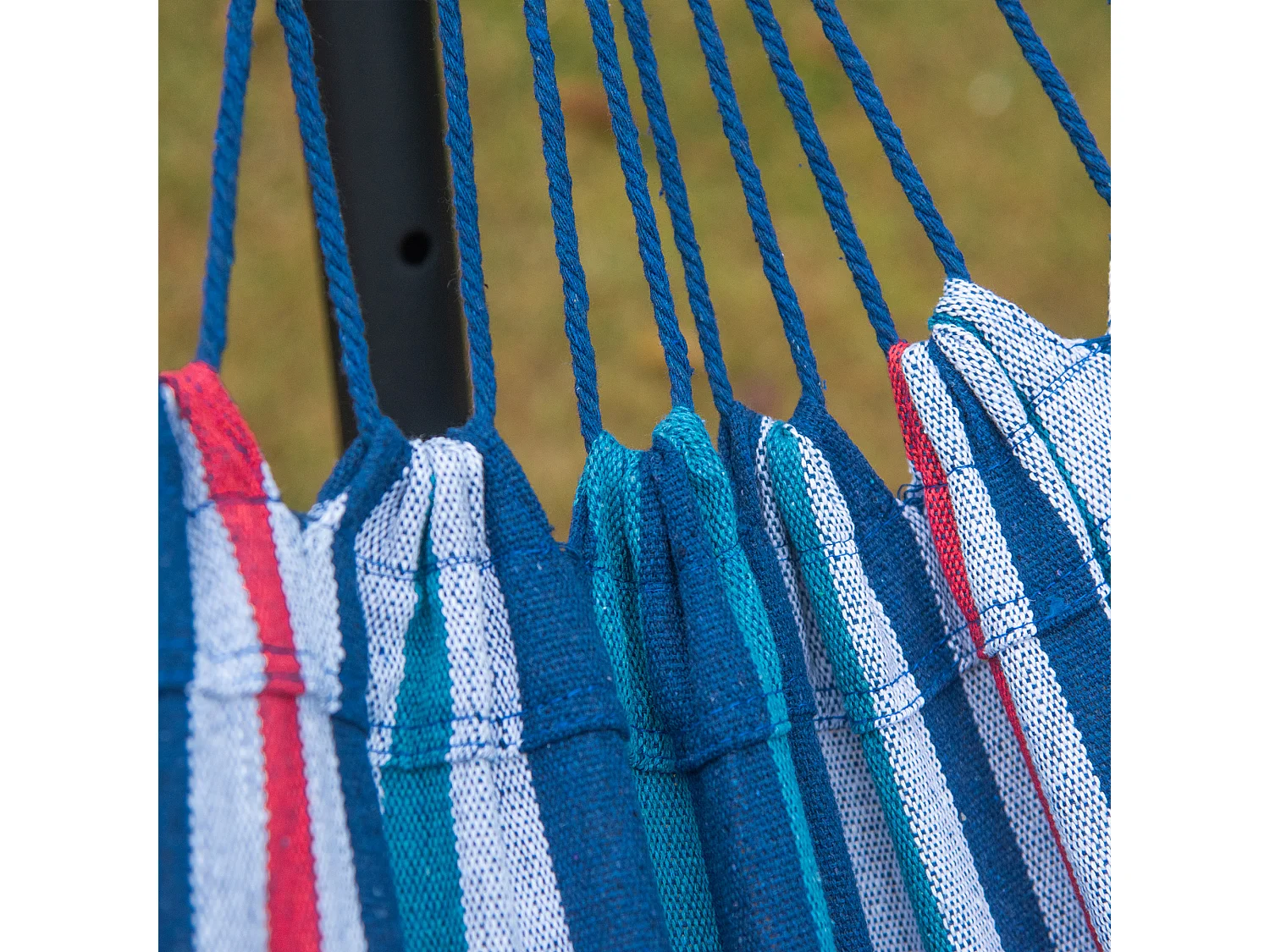 Hamac de jardin avec support en métal époxy hamac sur pied 1 place charge max. 120 Kg sac transport multicolore