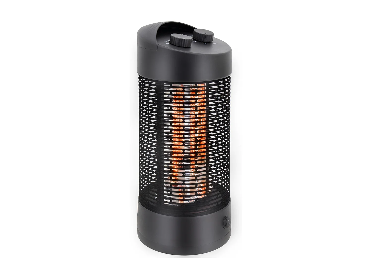 Chauffage extérieur radiant infrarouge électrique autoportant 2 modes 600/1200 W réflecteur acier inox. noir