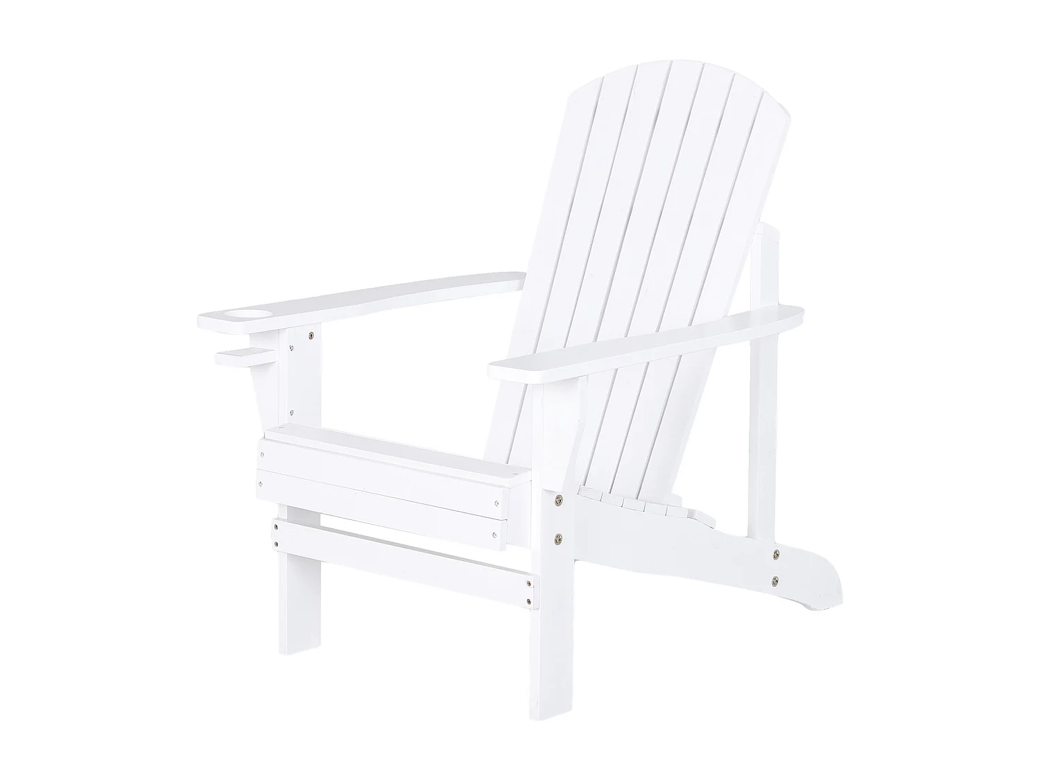 Fauteuil de jardin Adirondack chaise longue inclinable en bois 97L x 73l x 93H cm blanc