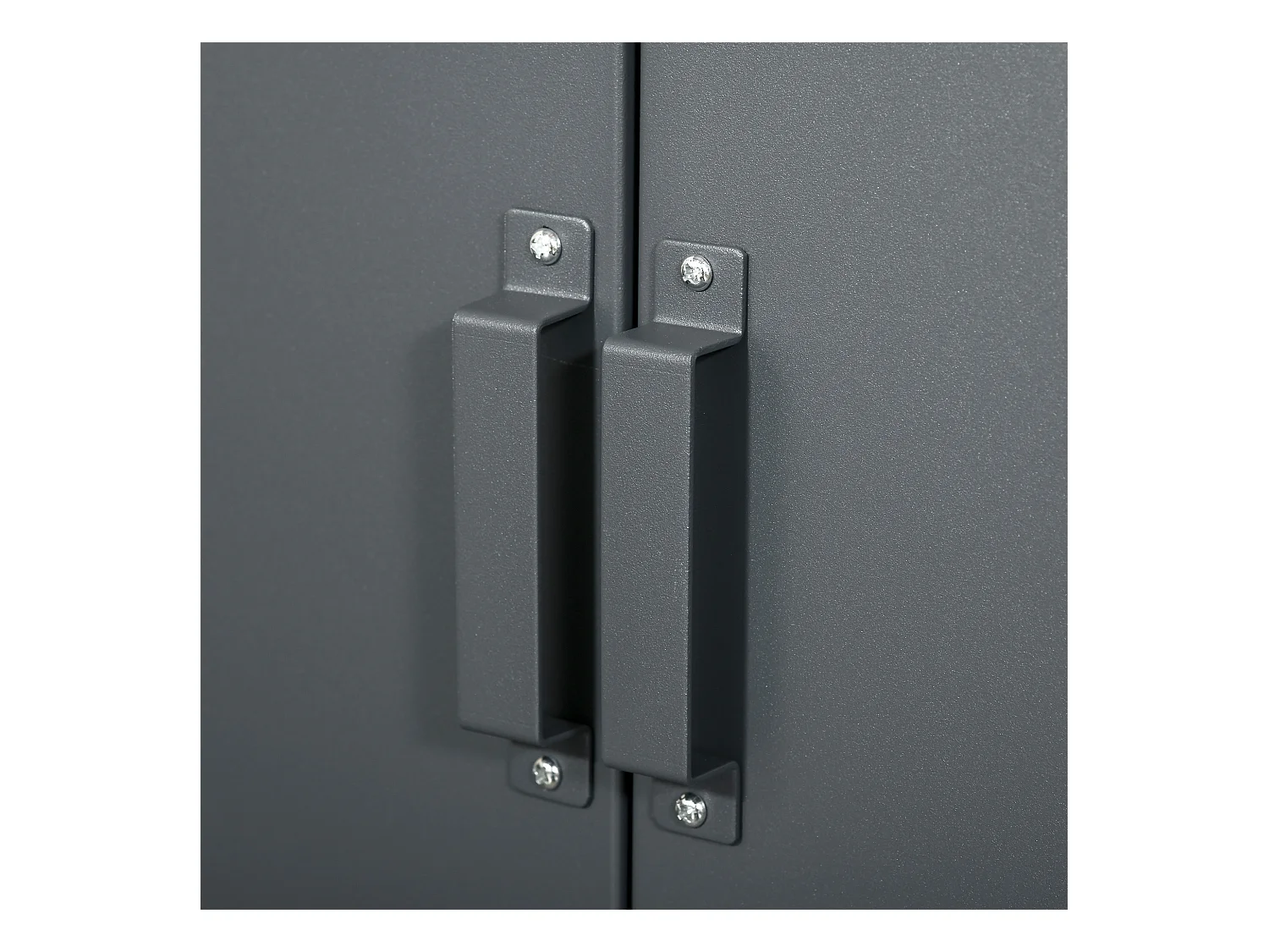 Armoire de rangement métal design industriel - 2 étagères - structure piètement tôle métal gris anthracite