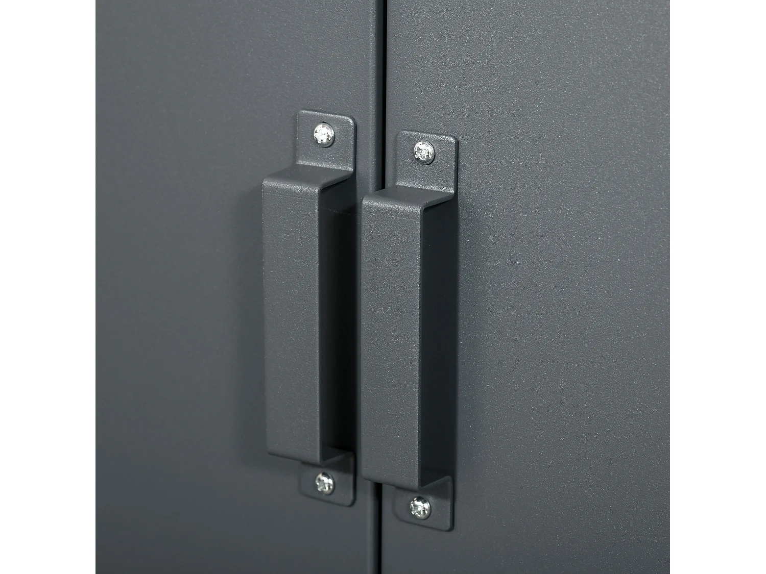 Armoire de rangement métal design industriel - 2 étagères - structure piètement tôle métal gris anthracite