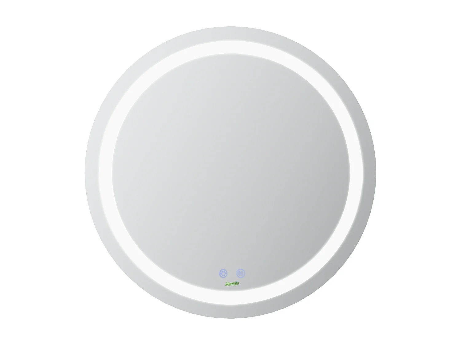 Miroir salle de bain lumineux LED 35 W - dim. Ø 60 x 4H cm - fonction anti-buée, interrupteur tactile, luminosité réglable - alu. verre