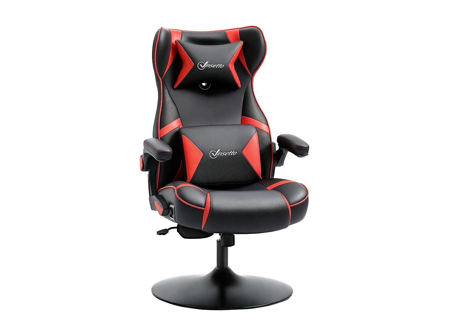 Fauteuil gaming fauteuil de bureau gamer fonction audio pivotant réglable accoudoirs relevables rouge noir
