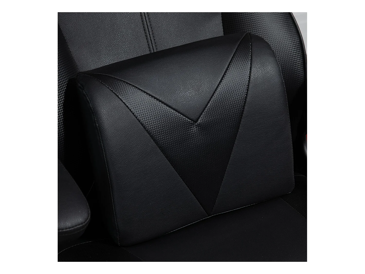 Vinsetto Fauteuil gaming fauteuil de bureau gaming base ronde métal pivotante 360° hauteur réglable coussins intégrés revêtement synthétique noir