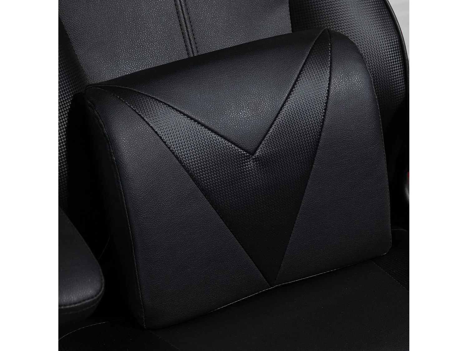 Vinsetto Fauteuil gaming fauteuil de bureau gaming base ronde métal pivotante 360° hauteur réglable coussins intégrés revêtement synthétique noir