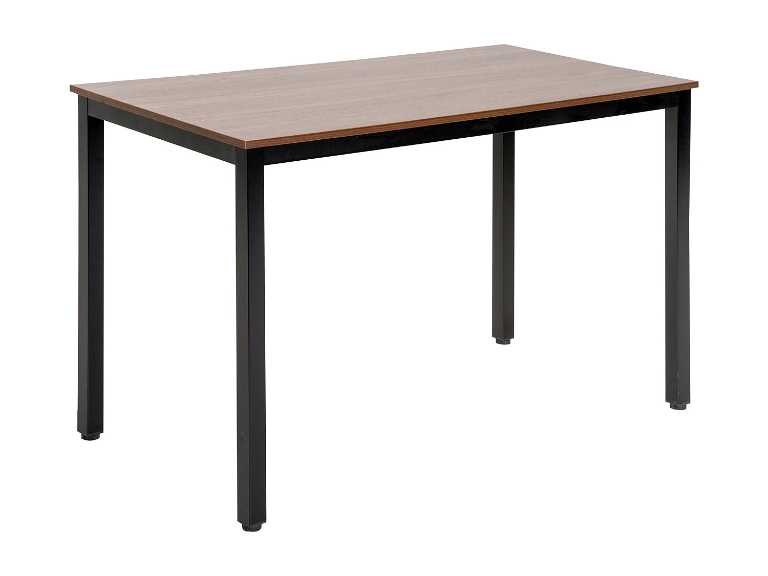 Table bureau informatique grand plateau 120L x 60l x 74H cm panneaux particules noyer métal noir