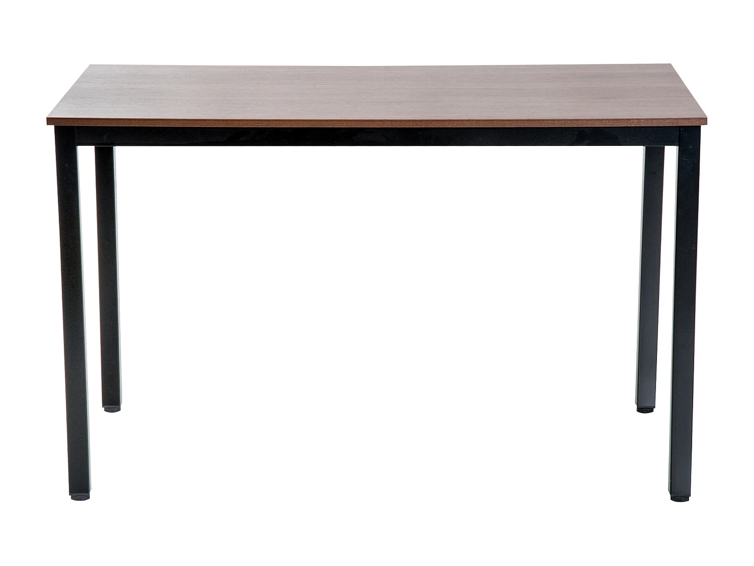 Table bureau informatique grand plateau 120L x 60l x 74H cm panneaux particules noyer métal noir