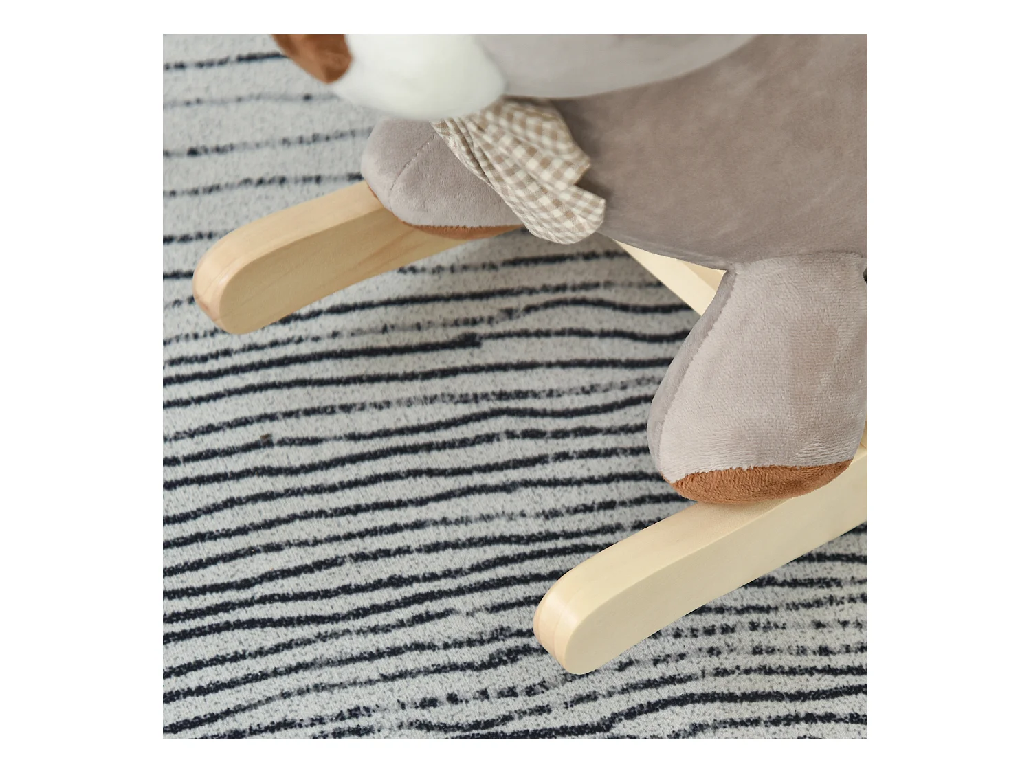 Cheval à bascule jouet à bascule ourson fauteuil intégré ceinture de sécurité fonction sonore grognement gris marron