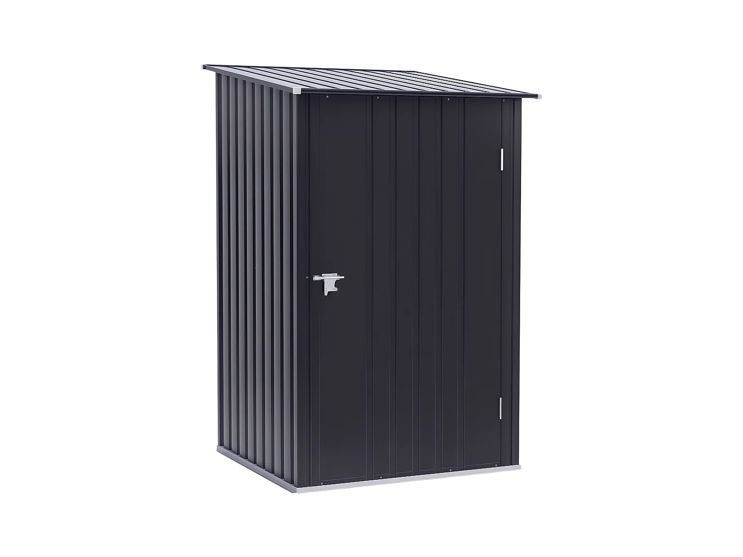 Abri de jardin - remise pour outils - cabanon porte verrouillable - dim. 1L x 1,03l x 1,6H m - tôle d'acier ondulée anthracite
