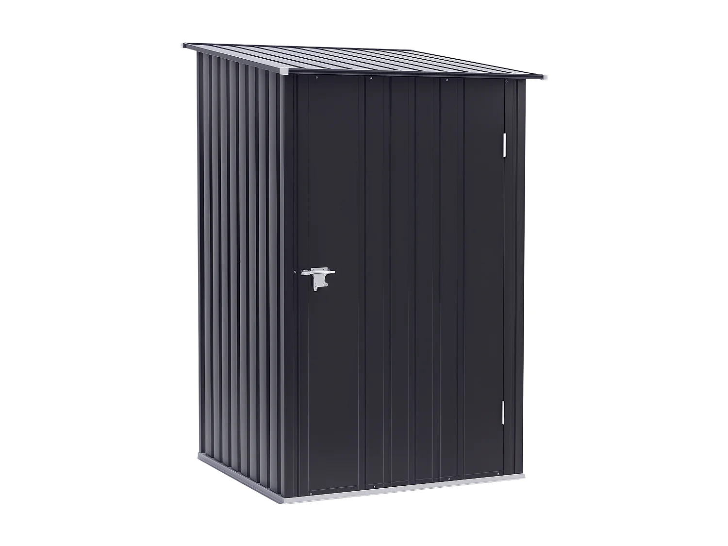 Abri de jardin - remise pour outils - cabanon porte verrouillable - dim. 1L x 1,03l x 1,6H m - tôle d'acier ondulée anthracite