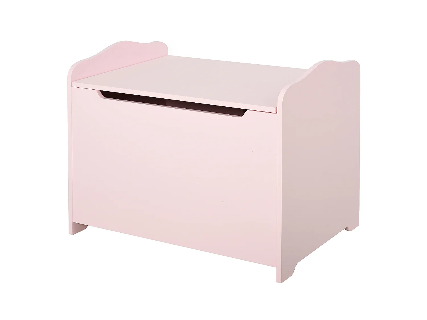 Coffre malle de rangement coffre à jouets dim. 60L x 40l x 48H cm vérin pneumatique MDF rose