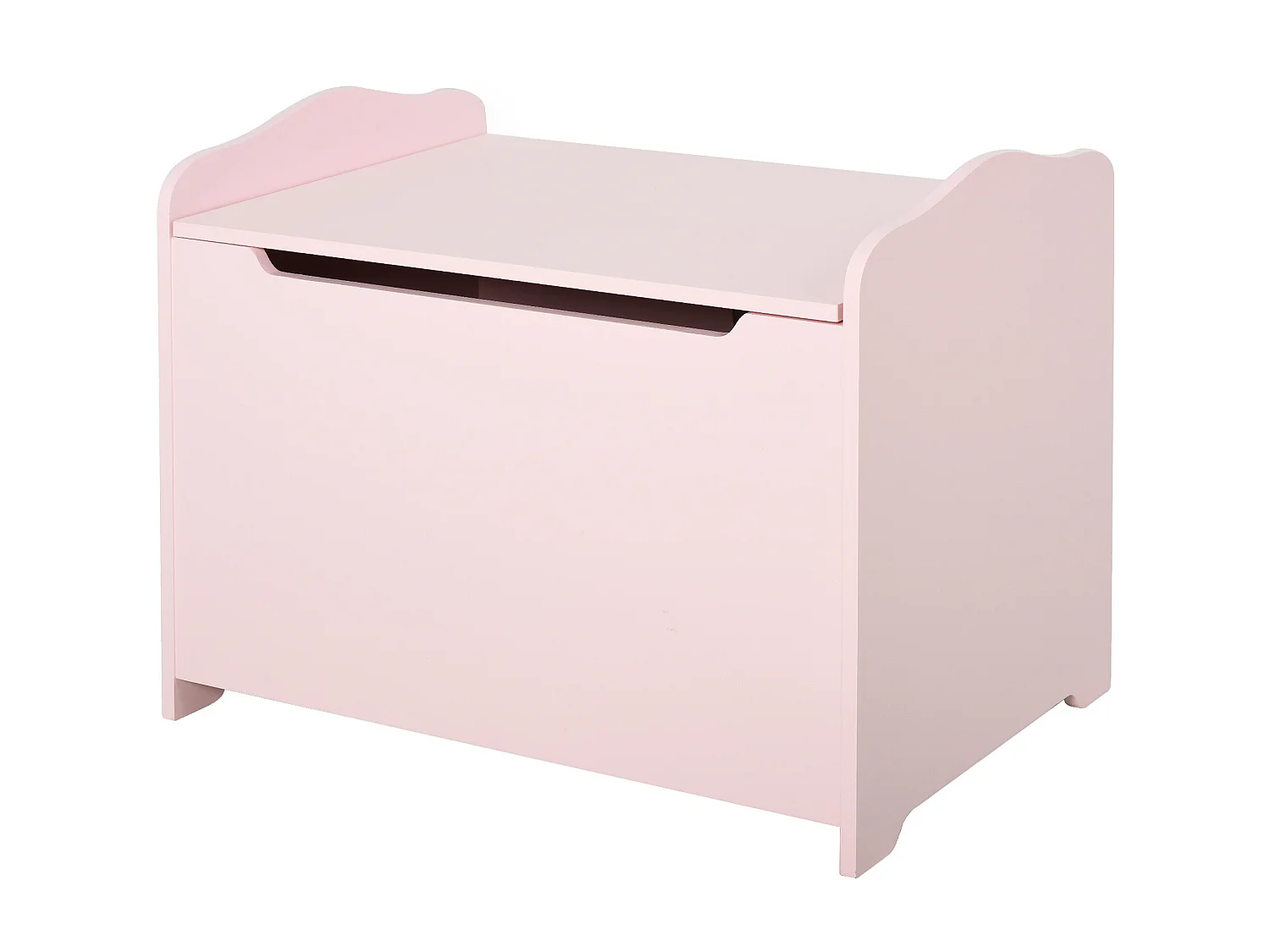 Coffre malle de rangement coffre à jouets dim. 60L x 40l x 48H cm vérin pneumatique MDF rose