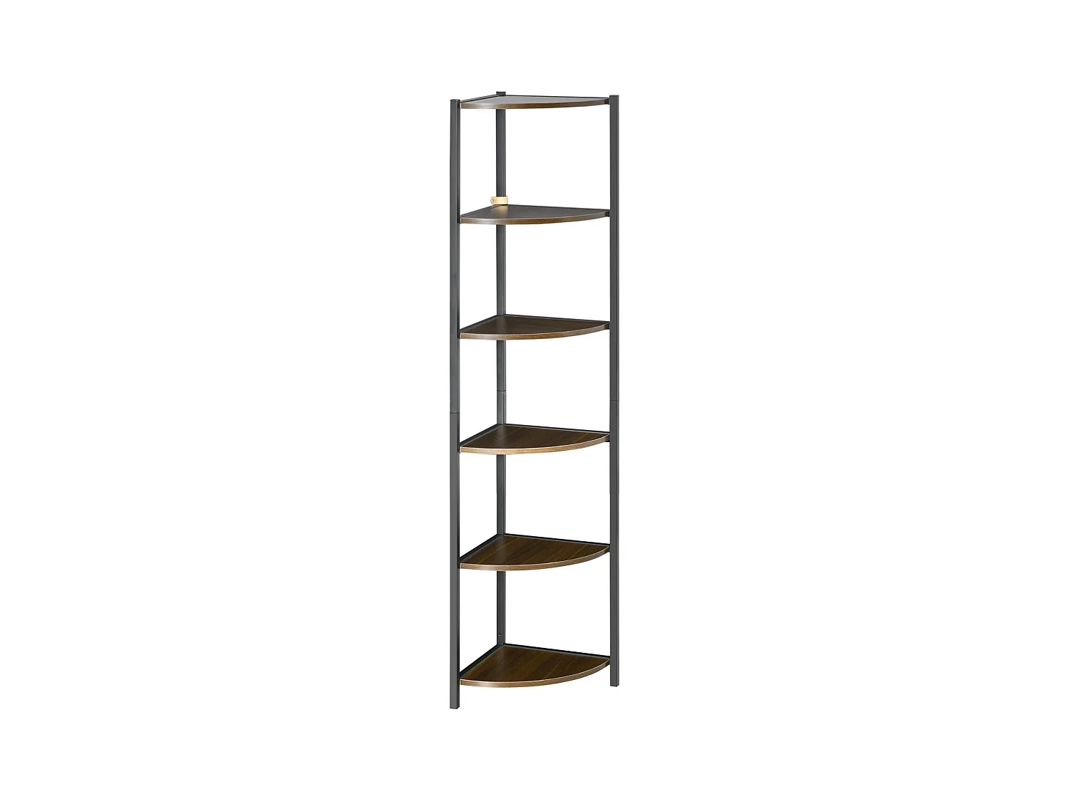 Étagère bibliothèque d'angle style industriel 6 étagères dim. 34L x 34l x 166H cm métal noir MDF aspect bois