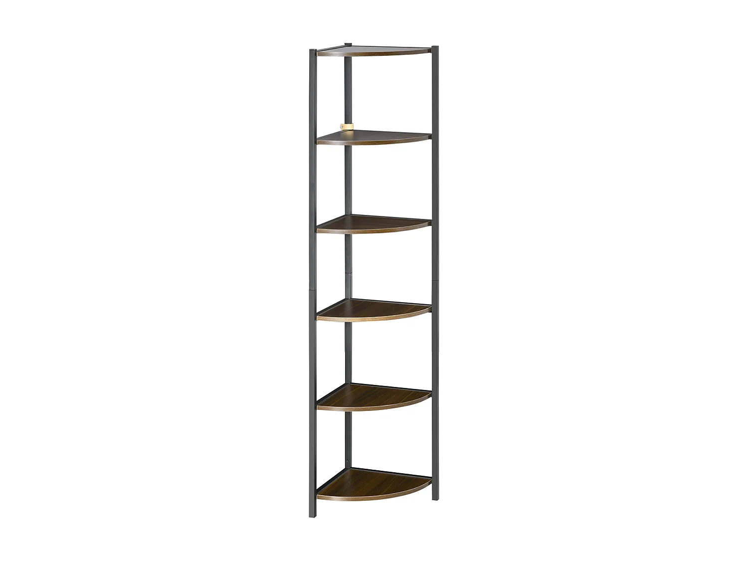 Étagère bibliothèque d'angle style industriel 6 étagères dim. 34L x 34l x 166H cm métal noir MDF aspect bois