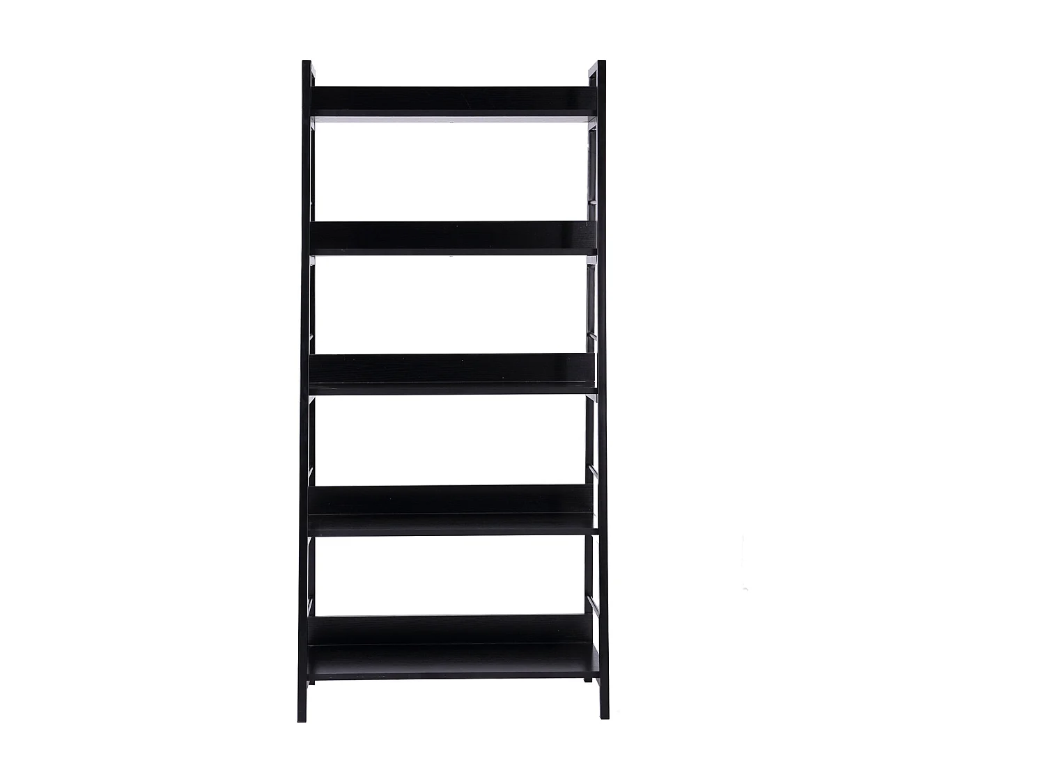 Étagère bibliothèque de rangement style industriel incliné 5 niveaux 70L x 35l x 150H cm noir
