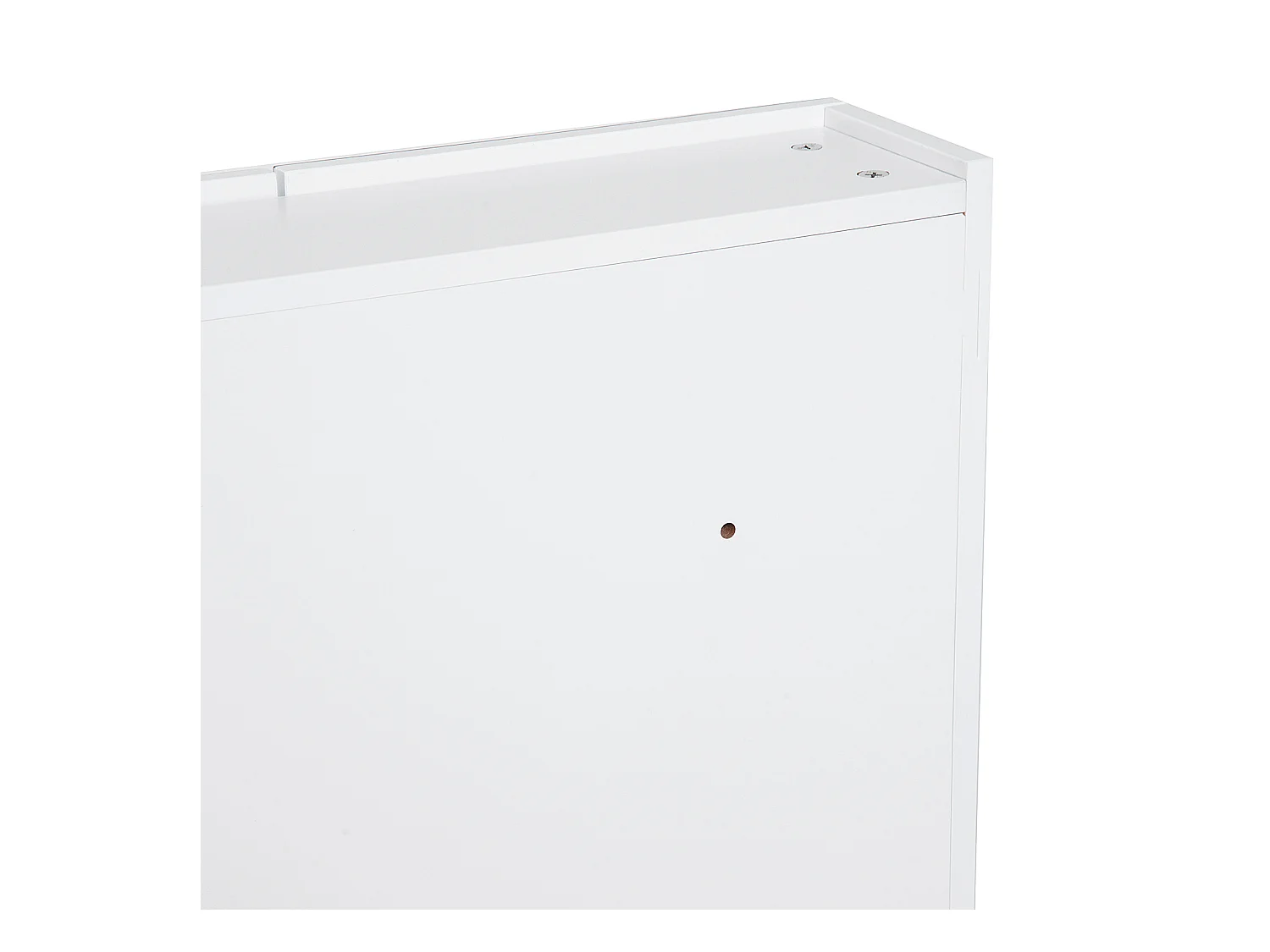 Armoire avec miroir en bois rangement salle de bain fermeture porte tampon MDF blanc