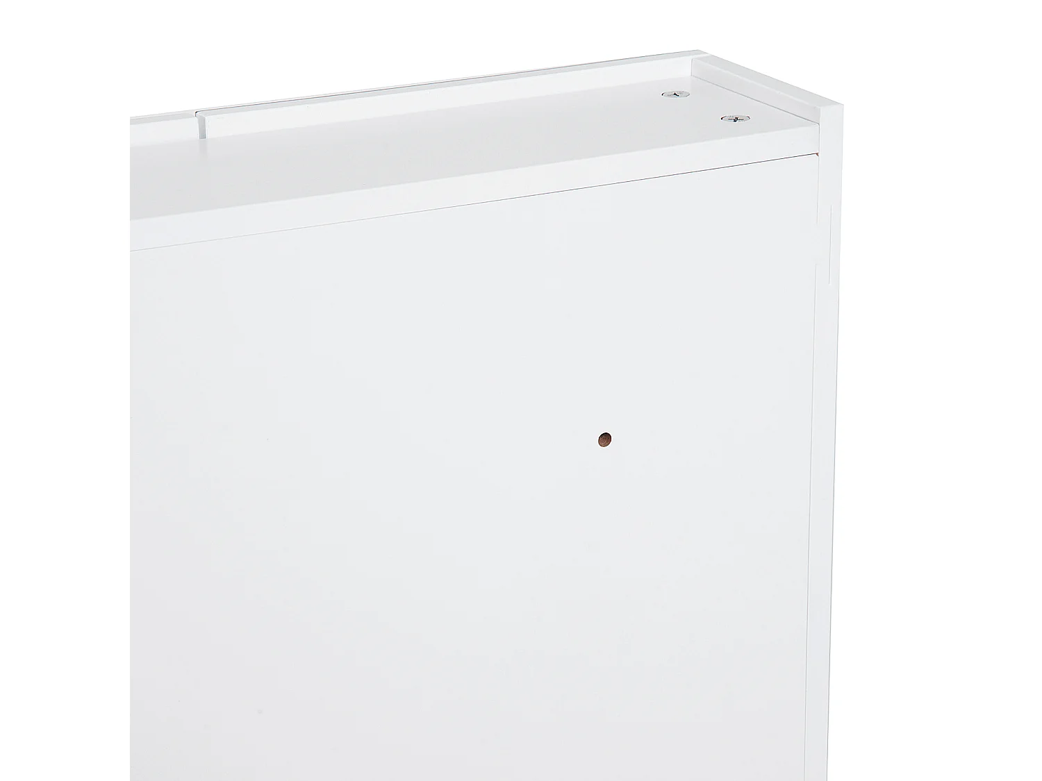 Armoire avec miroir en bois rangement salle de bain fermeture porte tampon MDF blanc