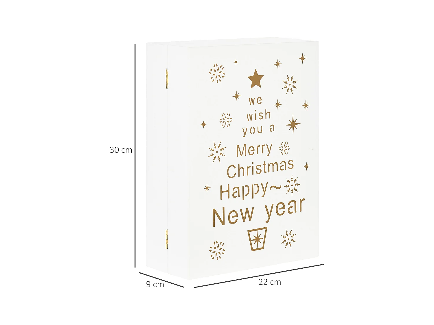 Calendrier de l'Avent village de Noël pliable  - 24 tiroirs - décoration de Noël - contreplaqué blanc