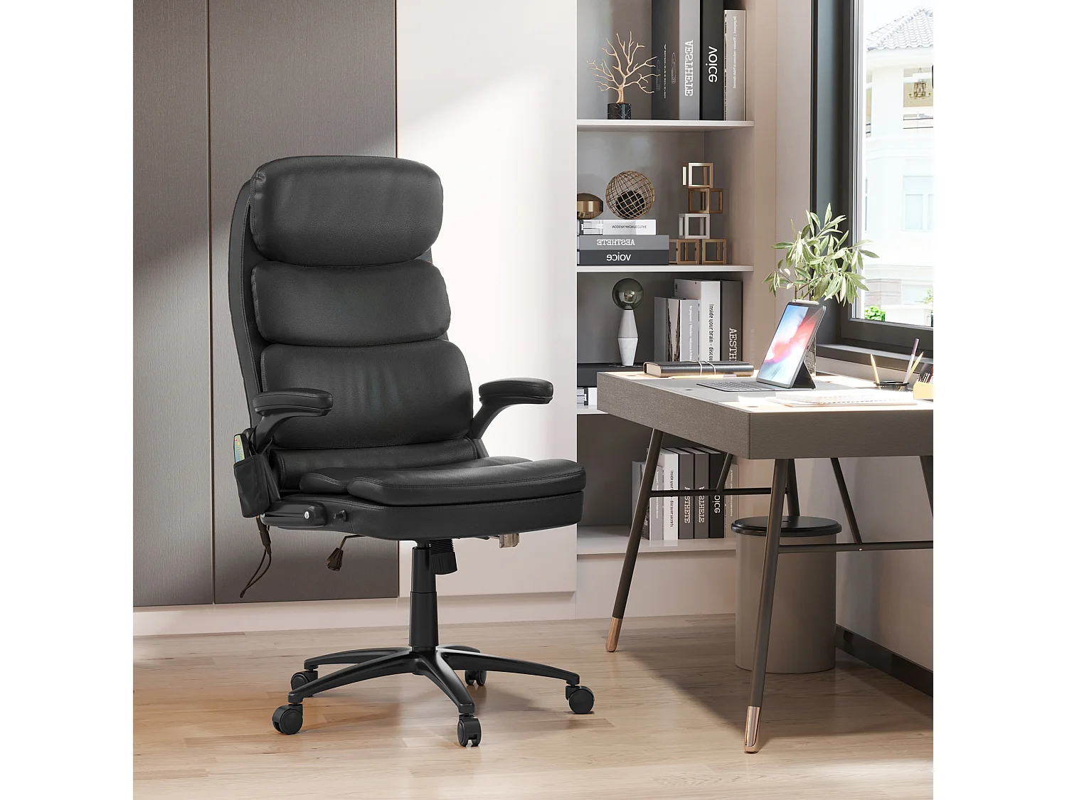 Fauteuil De Bureau Directionnel Pivotant Noir Inclinable Confortable