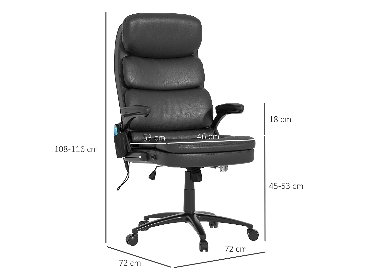 RELAX4LIFE Fauteuil Inclinable Pivotant à 360° Pliant avec Accoudoirs