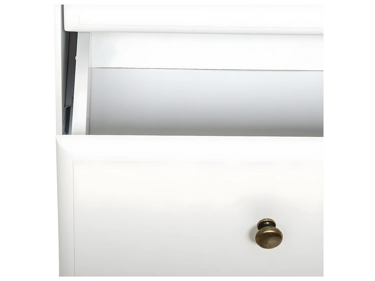 Table d'appoint Table de chevet 1 tiroir en Bois blanc et naturel H 48 cm