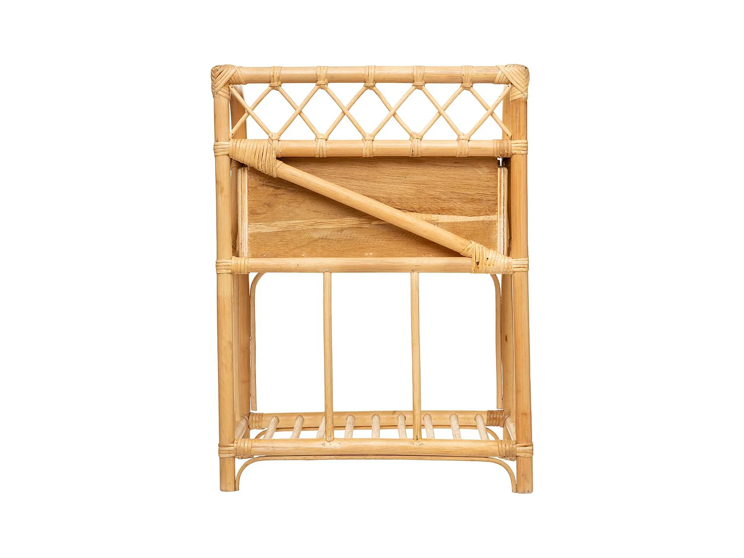 Table d'appoint Table de Chevet 1 Tiroir en Rotin et Bambou H 60 cm